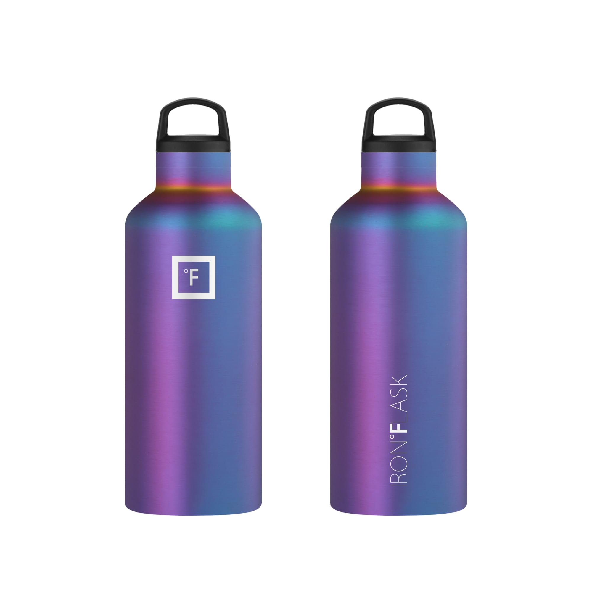 IRON Â°FLASK Sports Water Bottle - 32 Oz, 3 Lids (Straw Lid), Leak Proof, Vacuum Insulated Stainless Steel, Hot Cold, Double Walled, Thermo Mug, Standard Metal Canteen