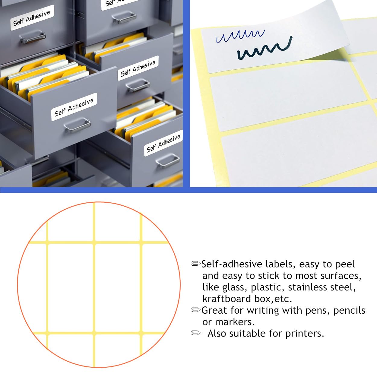 180 Etichette Autoadesive Bianche Rimovibili - 32x64 Mm, Per Casa, Ufficio, Scuola, Cucina