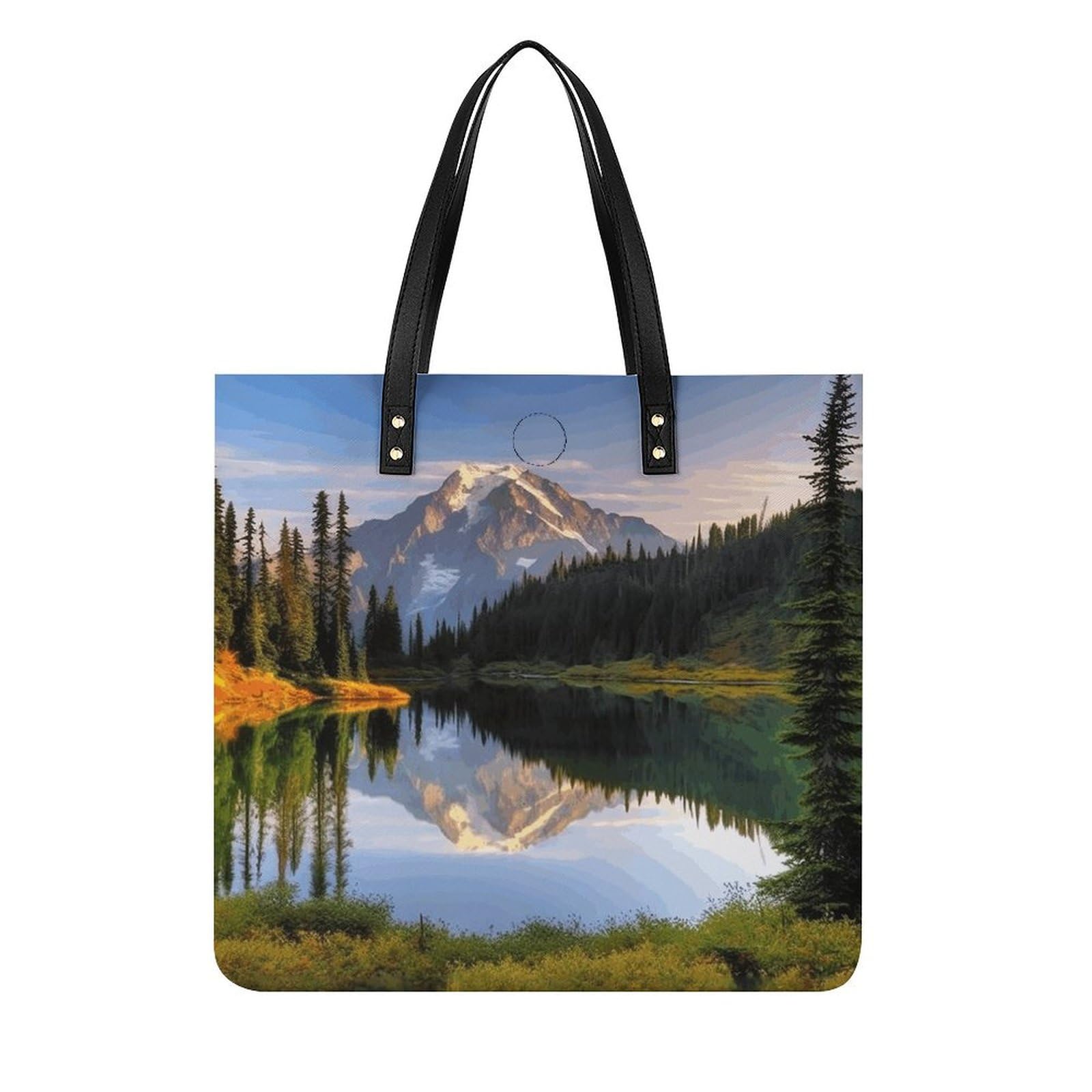 Mountain And Lake Pictures Large Leather Handbags Women Fashion Handbag Multifunctional Travel Bag It Is A Great Gift for Mothers, Teachers, Friends, Bridesmaids