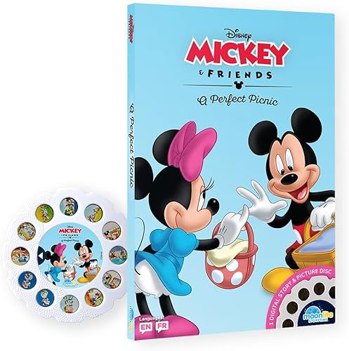Moonlite Carretes de cuentos para proyector de linterna, niños pequeños | Mickey & Friends A Perfect Picnic | Paquete de carrete individual para 12