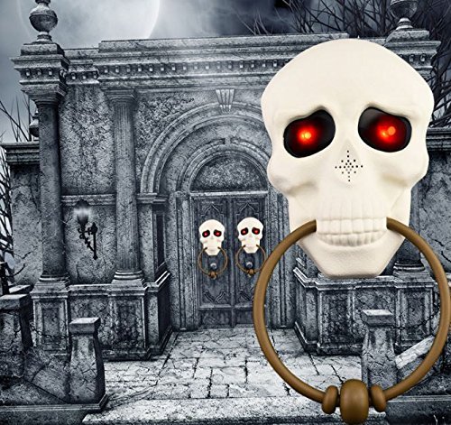 HalSkull Design Halloween Haunted Houses Doorbell Party Props Door Rings Luminous soundloween ic Door Bell