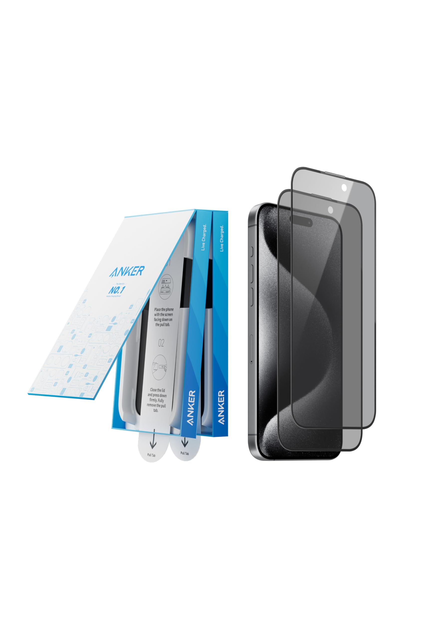 Amazon | Anker Easy Fit ガラスフィルムキット (のぞき見防止, for