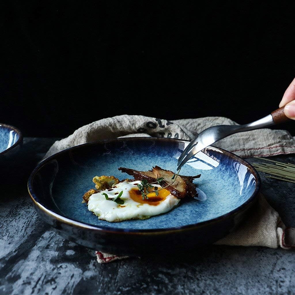 和風ステーキパスタ朝食プレートディナーラウンドプレートフルーツ