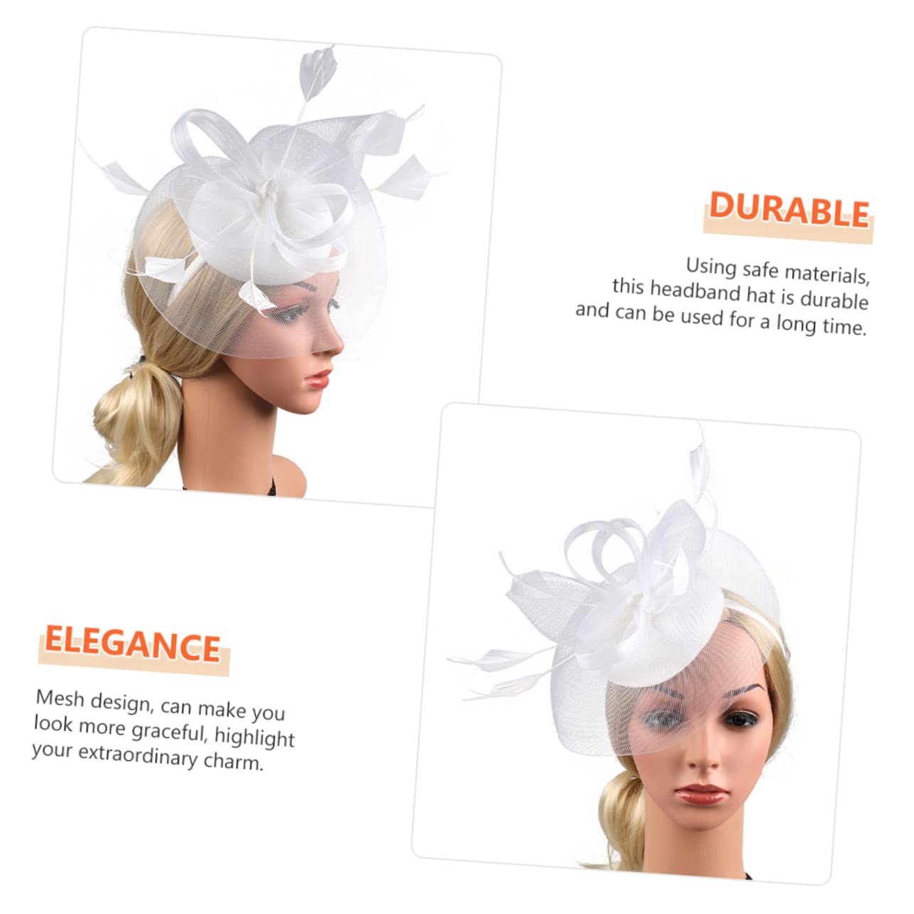 Abaodam 4pezzi Fascinator Cappello da Sposa Rete con Fiore per Cerimonie e Feste Elegante Accessorio per Banquet e Tea Party Leggero e Confortevole Stile Romantico e Raffinato