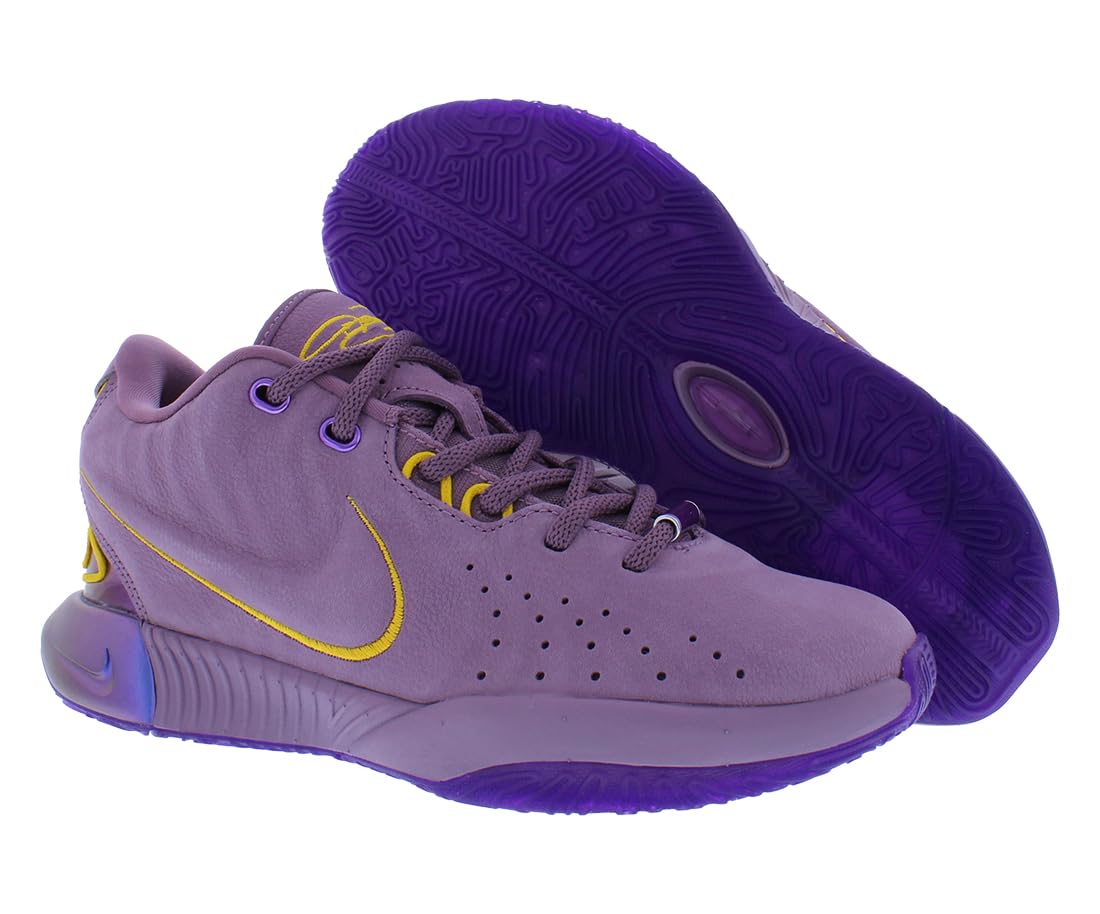 NIKE Lebron XXI Freshwater Big Kids' Basketball Shoes (FZ7189-500, Violet Dust/Purple Cosmos/University Gold) Size 7