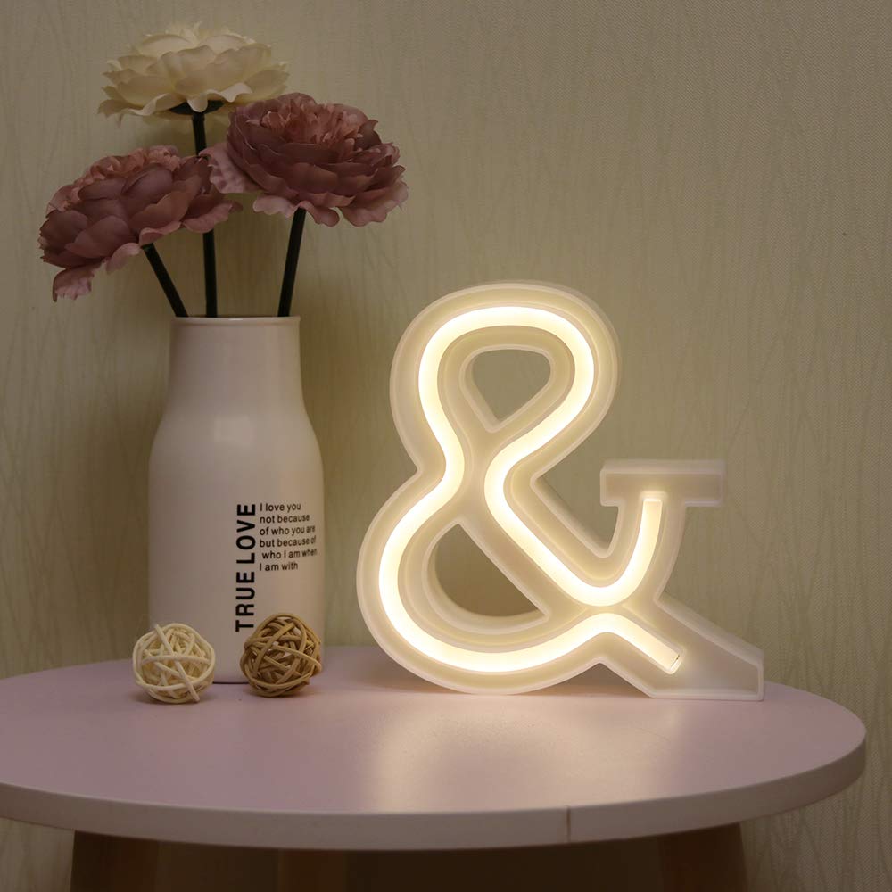 GUOCHENG LED Neon Letter Lights Alphabet Light Up Letter Sign Battery&USB Power Marquee Neon Letter Lights for Christmas Wedding Home Party Decoration &