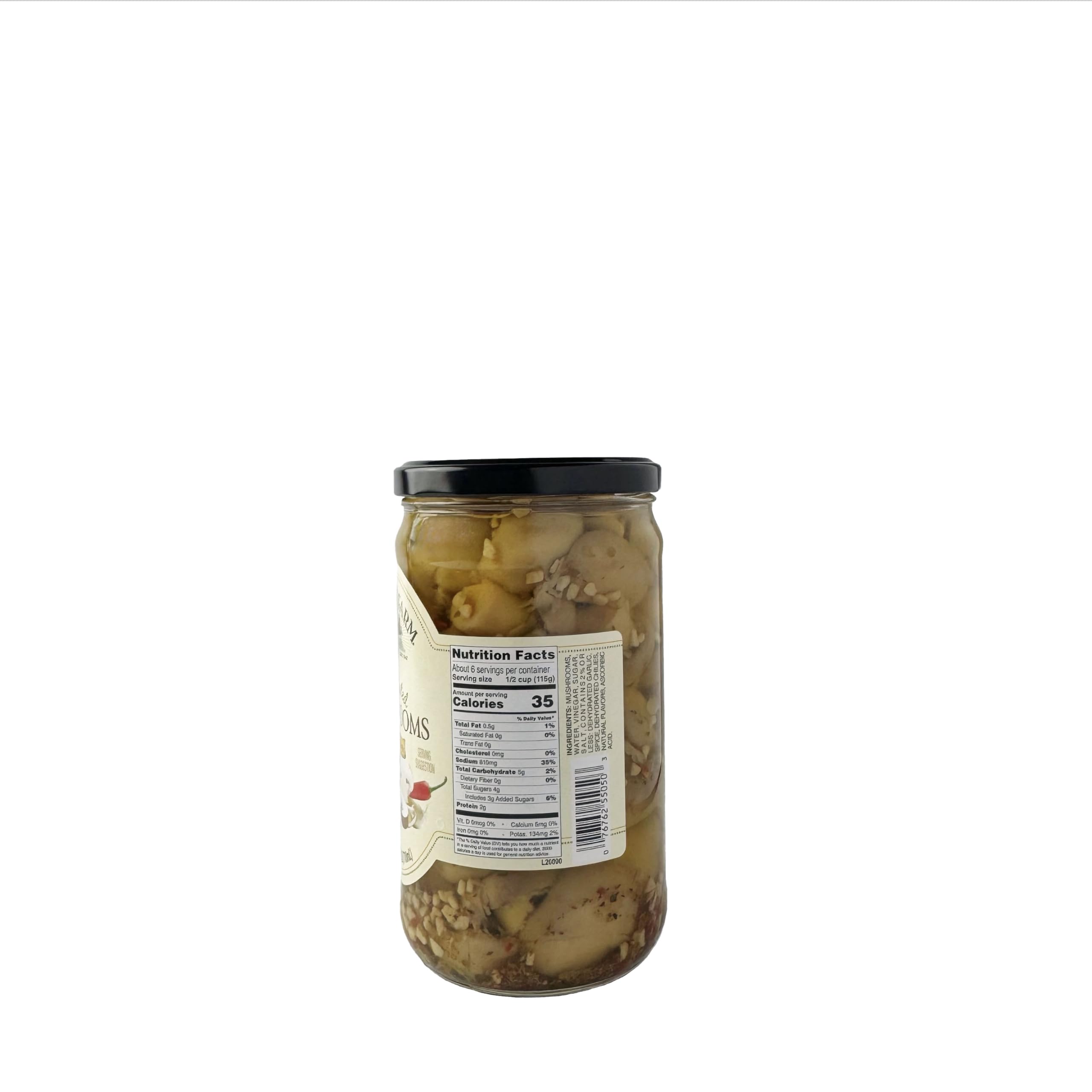 Paisley Farm Marinated Mushrooms, 24oz Jars – 6 Pack | All-Natural Pickled Mushrooms in Savory Marinade, Gourmet Ready-to-Serve Snack