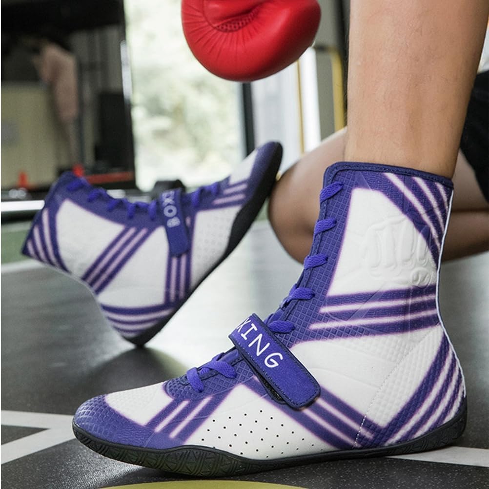Men's Boxing Shoes Pro Combat Wrestling Boots High-Top Fitness Training Unisex Non-Slip for Bodybuilding Powerlifting
