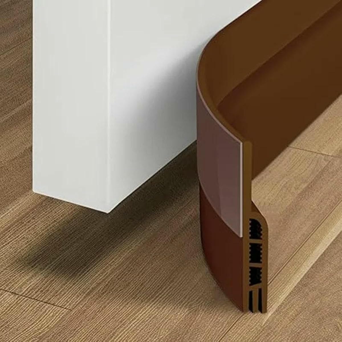 Yfshc Brown Door Draft Stopper Under Door Draft Blocker Insulator Door Sweep Weather Stripping Noise Stopper Strong Adhesive