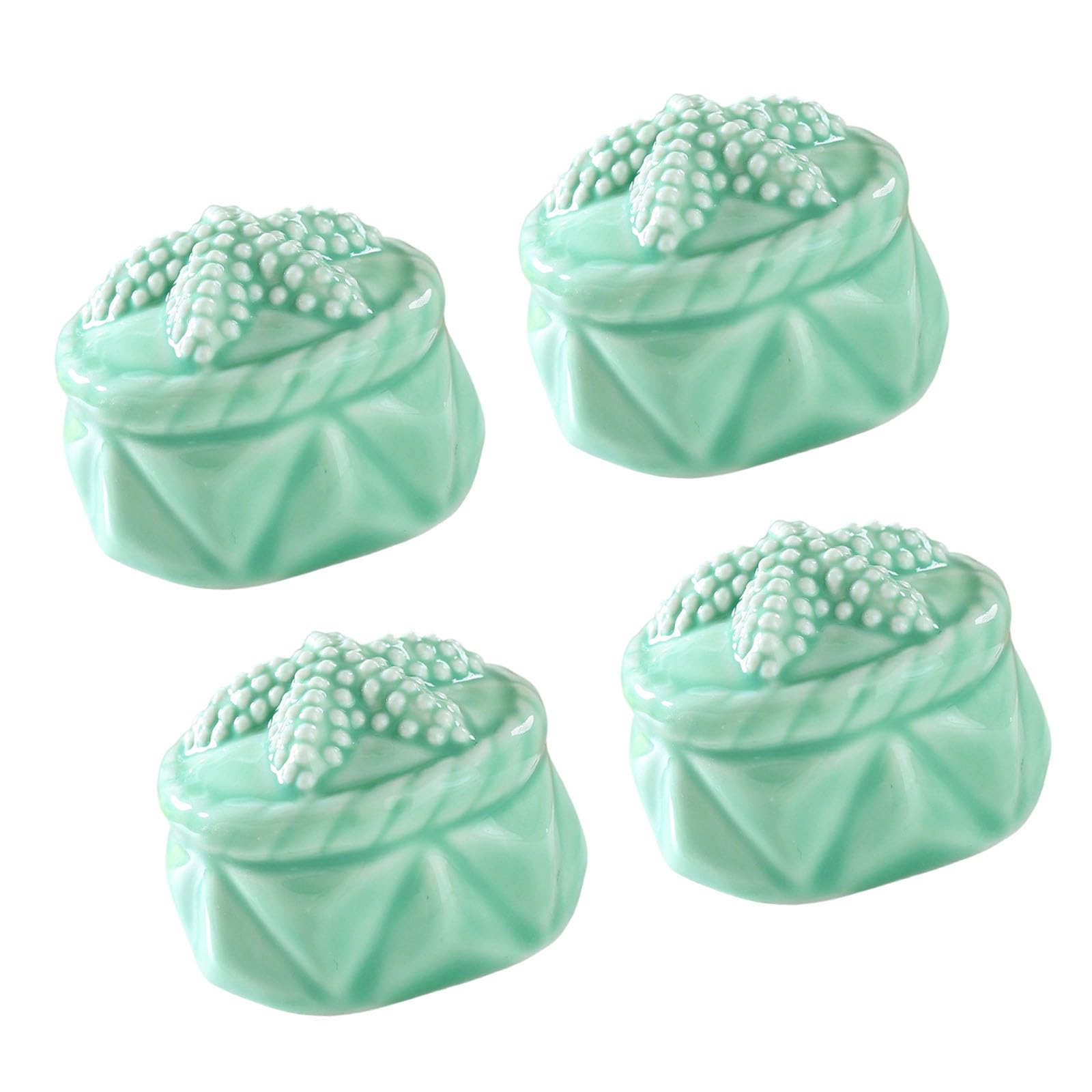 Nucelit Of 4 Ceramic Marine Inspired Toilet Bolt Covers Decorative Bathroom Accessories for Water Theme Decor Waterproof Toilet Bolt Caps