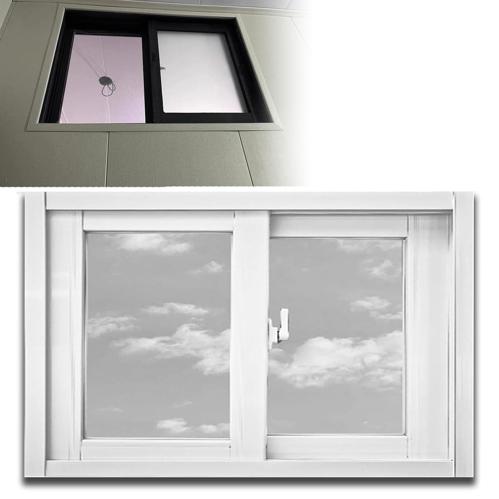 Aluminiowa szopa przesuwna z zamkiem ze szkła hartowanego 84 x 40 cm zamiennik dla kurnika trwała biała konstrukcja idealna do wentylacji budynków gospodarczych