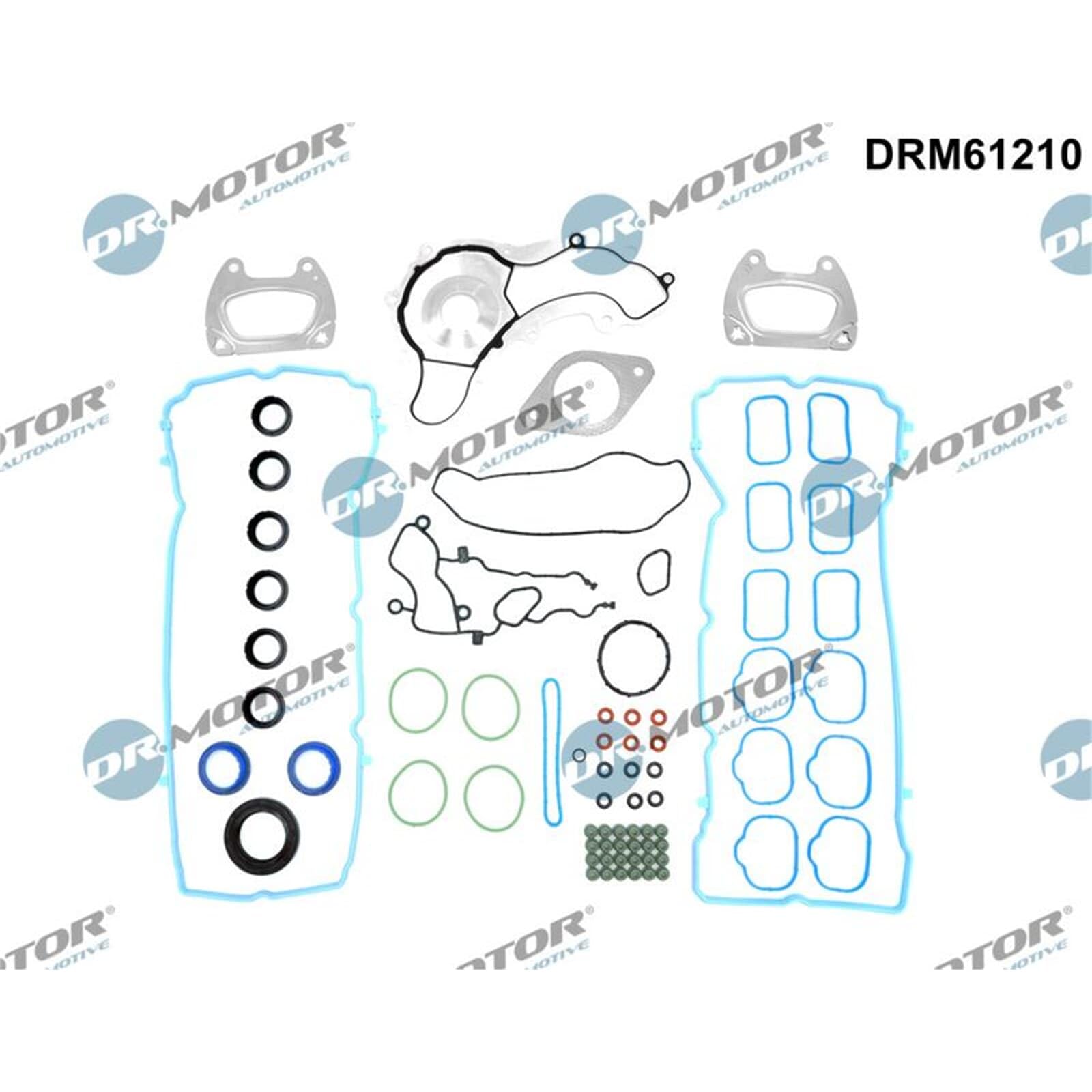DR.MOTOR AUTOMOTIVE DRM61210 Kit guarnizioni Testata con paraolio-albero a gomiti con guarnizione cappa testa del cilindro con guarnizione tenuta stelo valvola senza guarnizione testata con