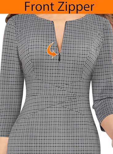 Image of VFSHOW Womens Slim Zipper Up Work Business Office Party Bodycon Pencil Sheath Dress