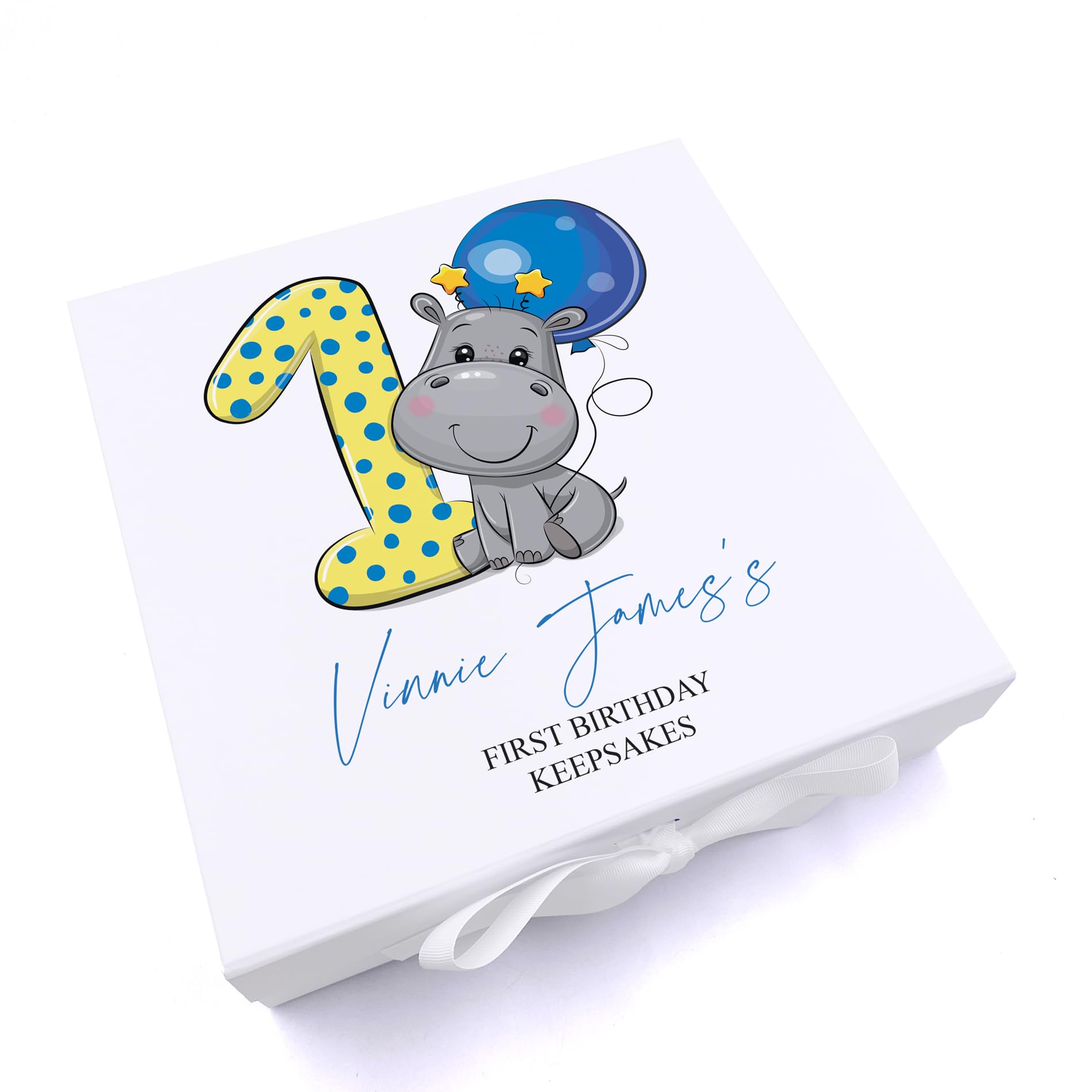 ukgiftstoreonline Personalised 1st birthday gift box baby boy keepsake memory box