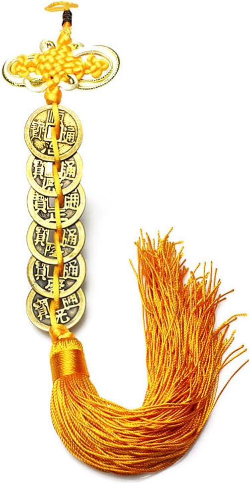 Flаѕh Sаlе ZeeStar Chinese Feng Shui Five Emperor Money Coins for Wealth and Success with Chinese Knot Lucky Coins Golden Yellow (6 Coins)