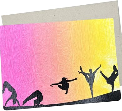 Congratulations Card for Dance Competition 7X5 Inches and Blank Inside for All Occasions for dance recital, gymnastics show, and to say Proud of You to a dance team or coach - 282