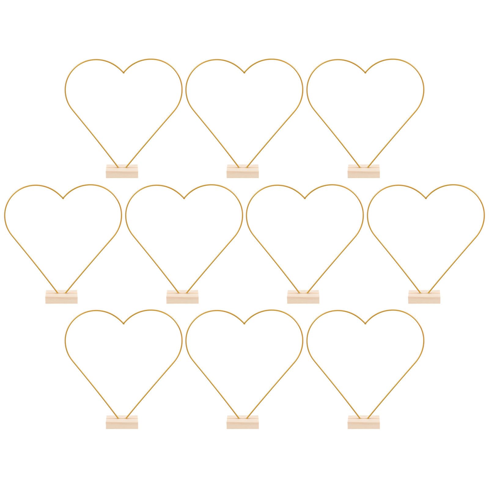 Zerodeko 10 Stück Metallischer Blumenreifen mit Sockel für Hochzeitstischdekoration Stabiles Eisen Holz Mittelstück nicht Kippsicher für Selbstgemacht Tischdeko