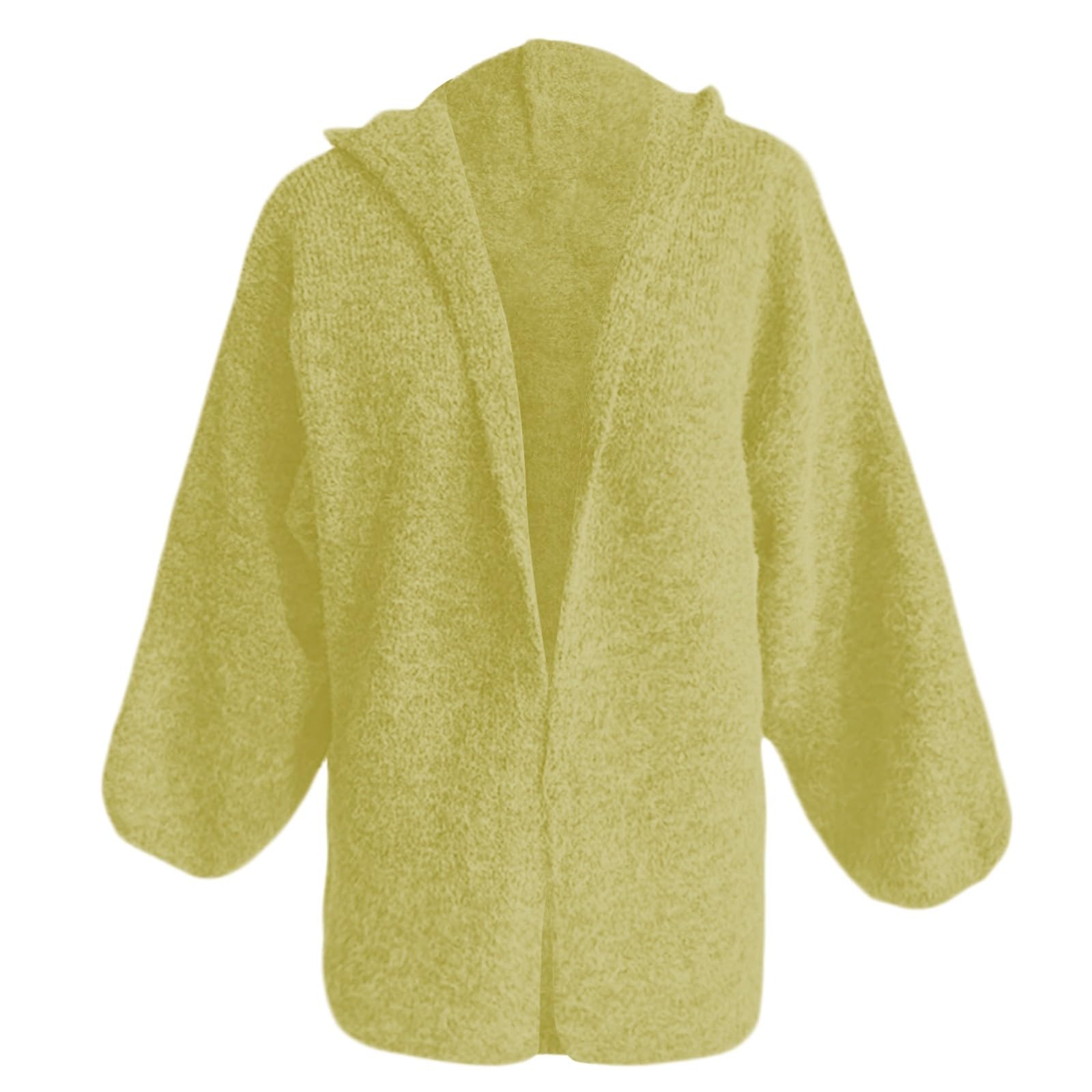 Cardigan Femme Laine, Gilet Grosse Maille Femme,Gilet d'hiver Chaud à Capuche en Disponible en Grandes Tailles