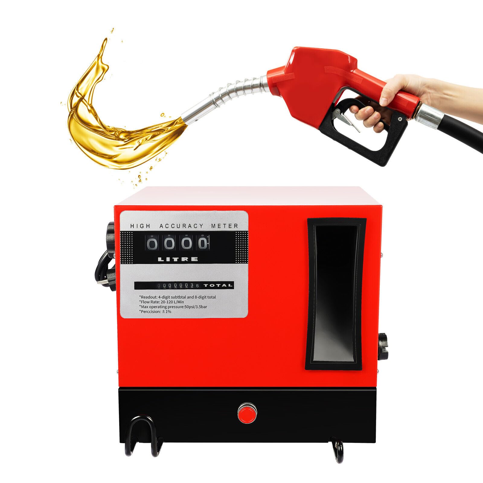 Pompa diesla zestaw samozasysający, pompa oleju opałowego 60 l/min, 230 V, 550 W, samozasysająca, automatyczny pistolet