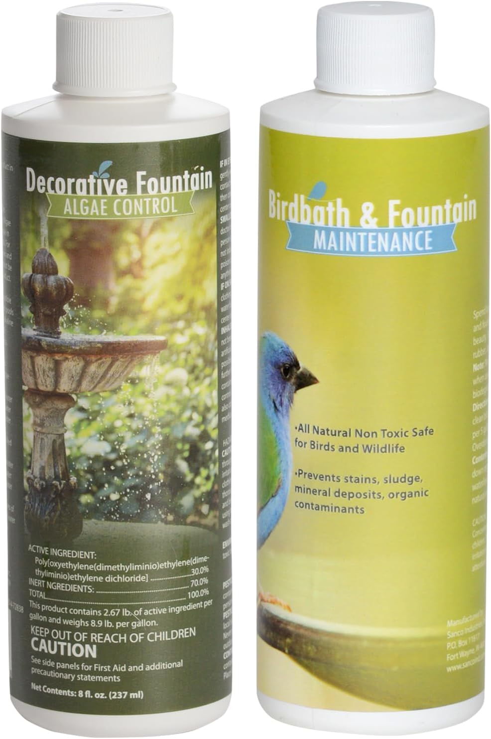 Fountain Algaecide 8 Ounces- Kills and Inhibits All Types of Algae, Birdbath & Fountain Maintenance 8 Ounces- Fast Acting Enzyme