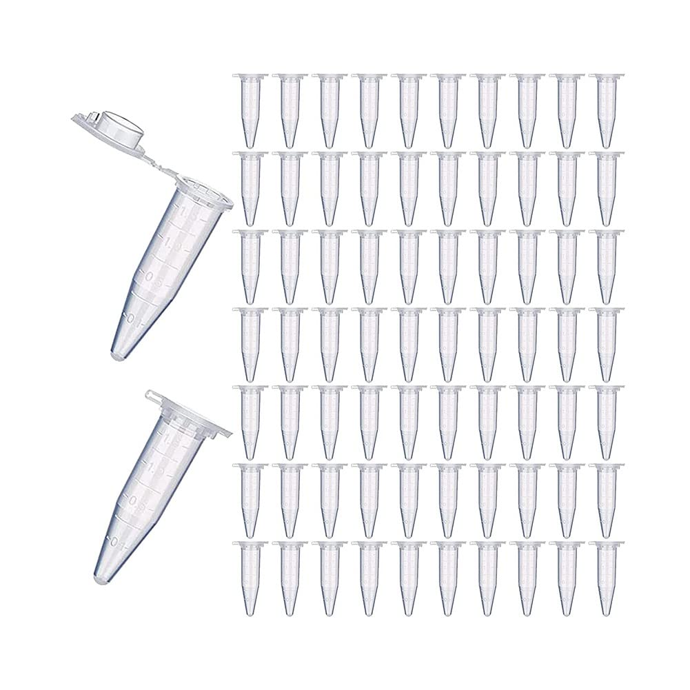 SENJINGHUA Centrifuge Tube 1.5ml Plastic Reaction Tube Transparent Sample Vial Test Tube Clear Conical Micro Centrifuge Tube for Laboratories Biological Experiments Use (Size : 500pc)