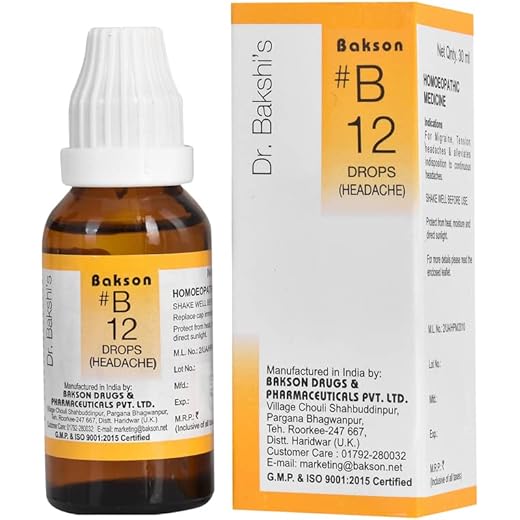 Baksons B12 Headache Relief Drops - 30ml 30 ml