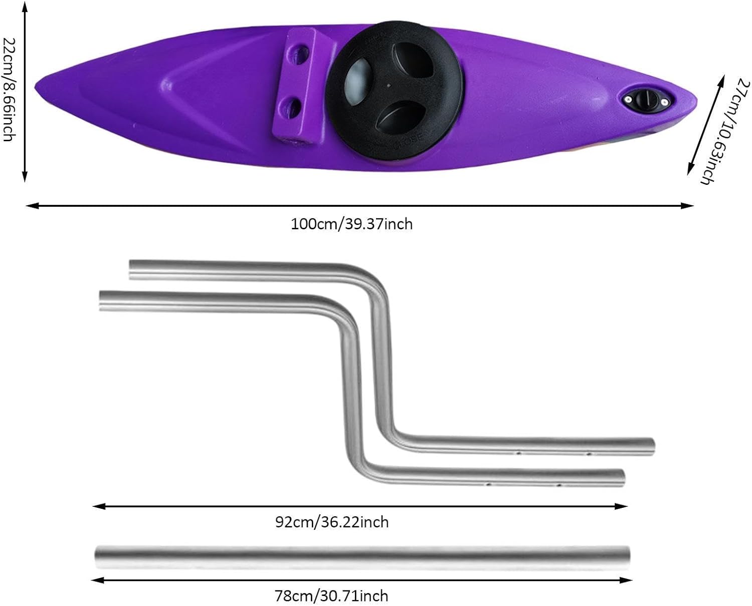 Menolana Kayak Stabilizer Boat Accessory Versatile with Arms Rod Balancing Kayak Outrigger Kit for Paddling Canoe Drifting Kayaking