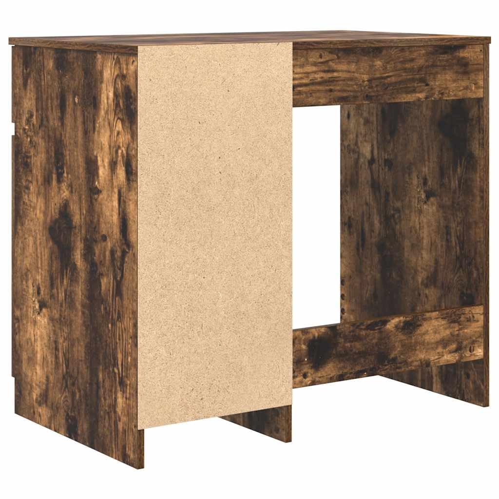Scrivania affumicatura 86 x 49 x 76 cm, materiale in legno, con porta, cassetto e ripiano, versatile scrivania per computer per casa, ufficio, design moderno
