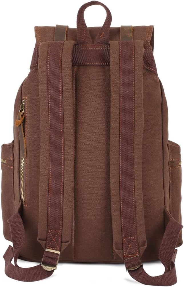 Canvas backpack, retro, college student, casual image 3