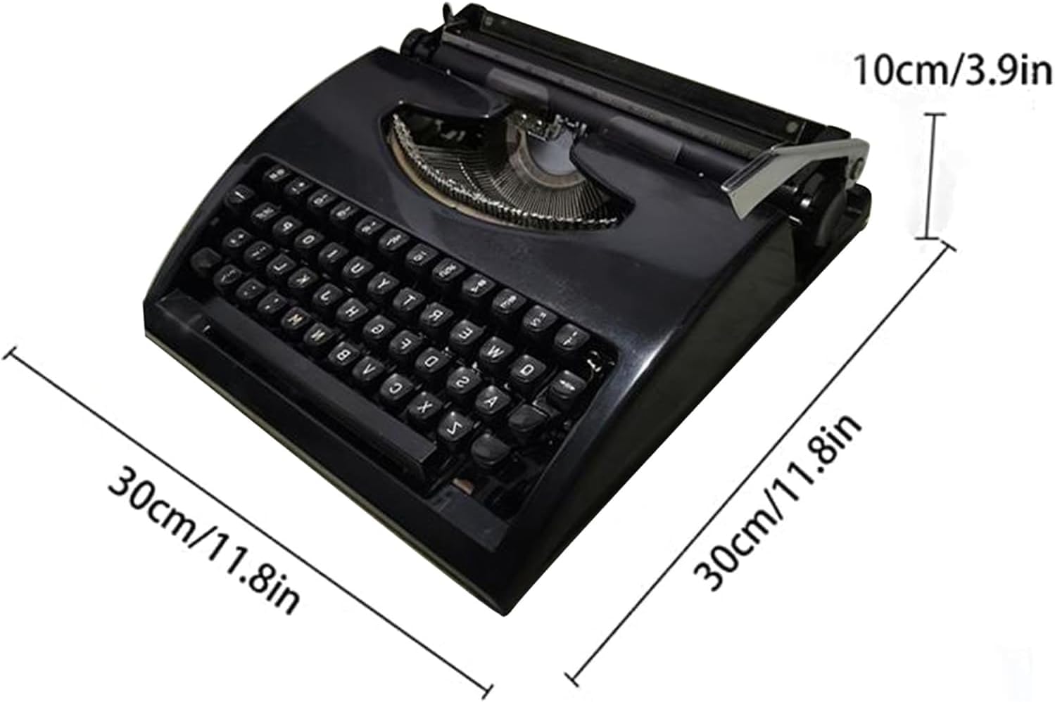 Traditionelle tragbare manuelle Schreibmaschine, klassische Vintage-Retro-Schreibmaschine für Schriftsteller, nostalgische, langlebige Schreibmaschine im Retro-Stil, klassische Textverarbeitu(Color:A)