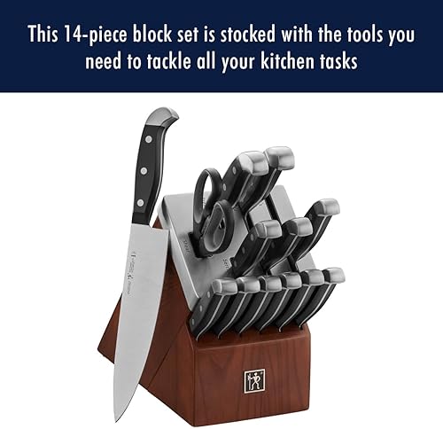 Vista 26 de HENCKELS Statement Razor-Sharp - Juego de 14 cuchillos autoafilables, diseño alemán informado por más de 100 años de maestría Negro
