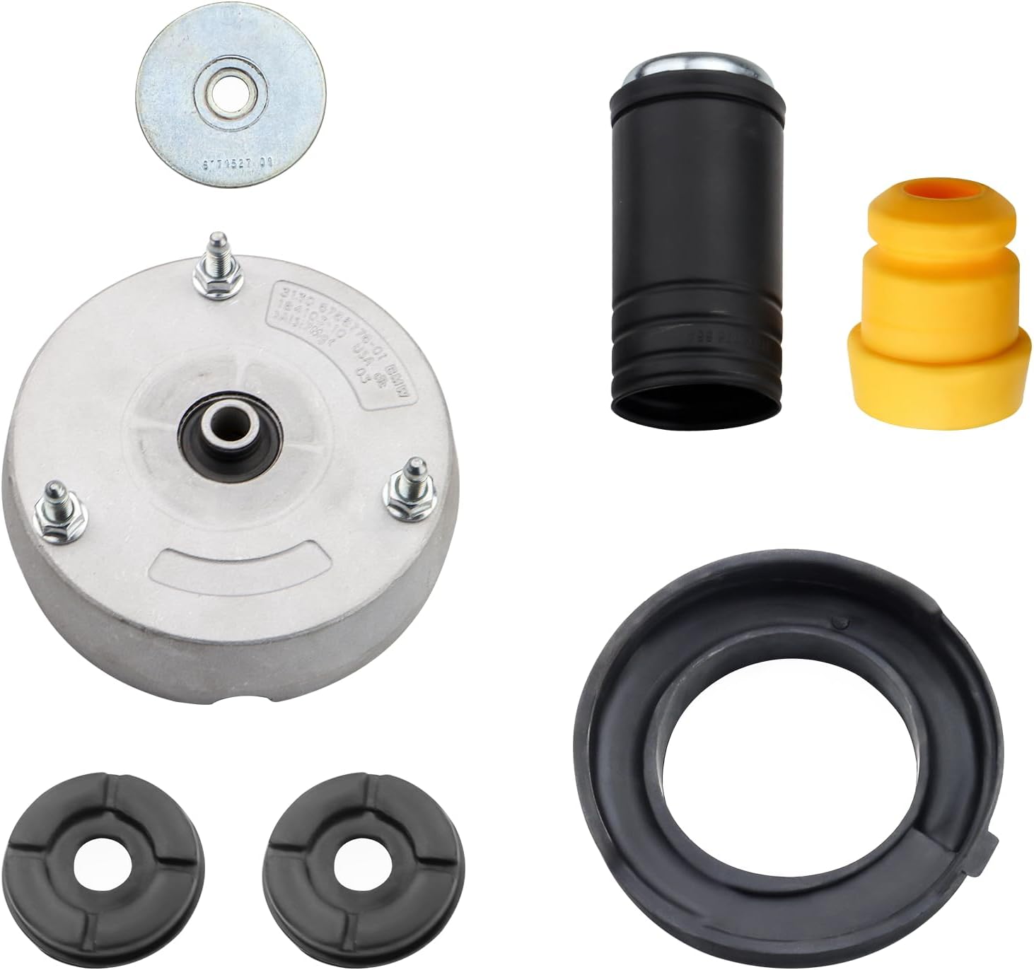 Set of 14 Front Strut Shock Mount Upper Lower Support and Bump Stops Kits Replacement, Fit for BMW X5 E70 X6 E71, 31336788776, 31336774738, 31336776391 Front Strut Shock Mount Kit