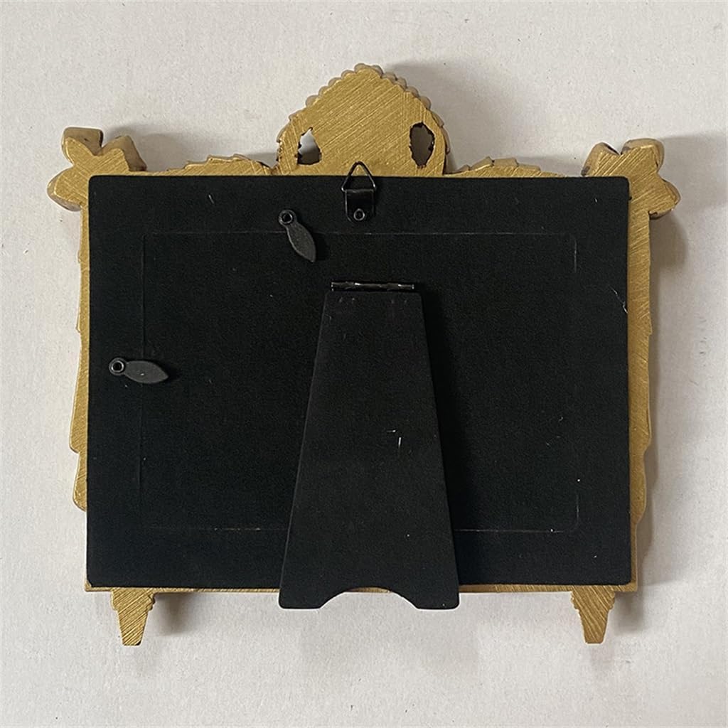 Resin Frame Carved 6-inch Home Picture Decoration Golden Table Swing