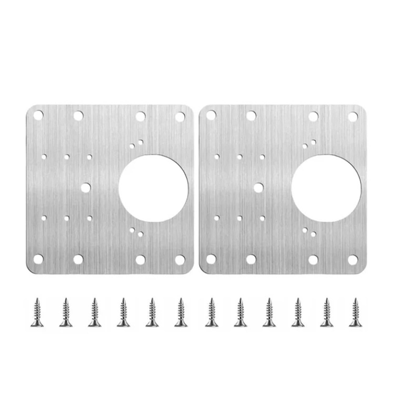 UZAMIRLEX Hinge Repair Plate, Stainless Steel Cabinet Hinges Repair Plate Kit With Holes 9cm X 9cm(2pcs)