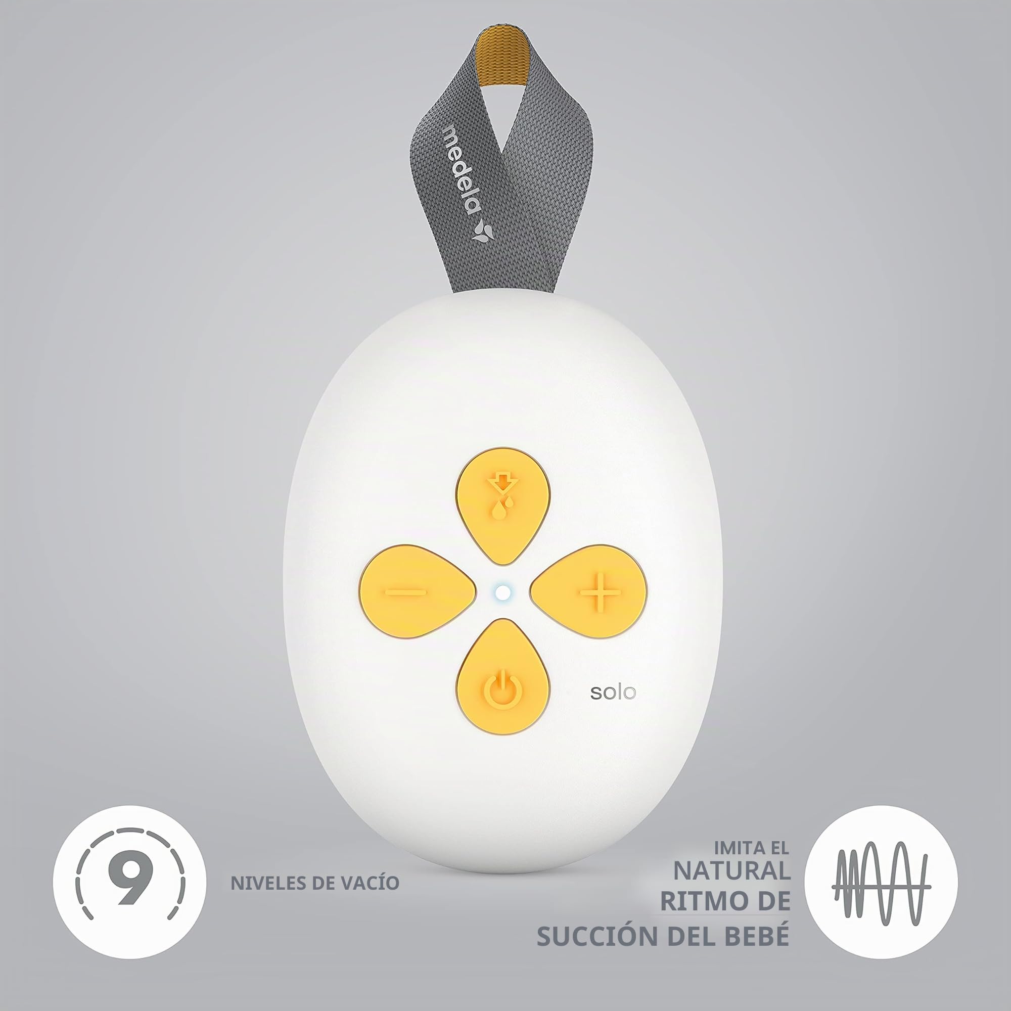 Medela Solo - Sacaleches eléctrico, notablemente más silencioso, recargable por USB, con protector mamario PersonalFit Flex y tecnología Medela de extracción en 2 fases, Blanco (101041608)