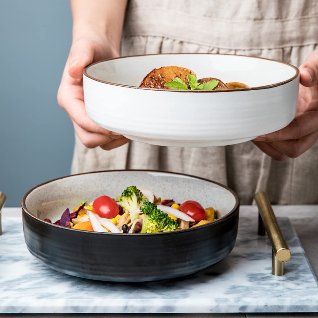 Saladier Bol Profond de légumes chargé Bol Rond à Fond Plat Bol de Fruits créatif Bol à Salade Dessert Maison Bol de Petit déjeuner Bol(B2pc)