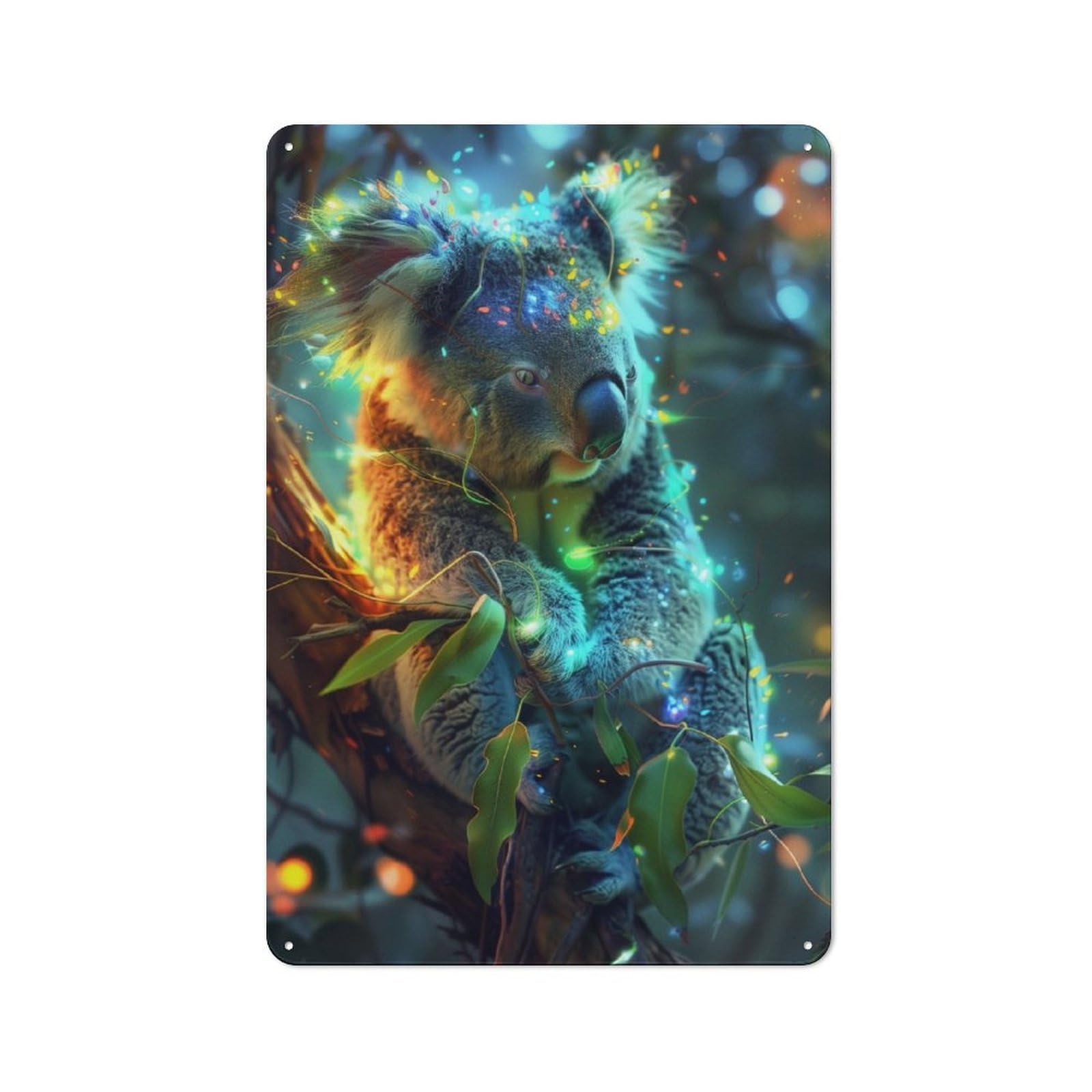 Junmoney Koala Bear Tin Sign 30X20cm With For Pub Or Café, Rustic Decor, For Kitchen, Dining Room And Home Bar Wall Decor