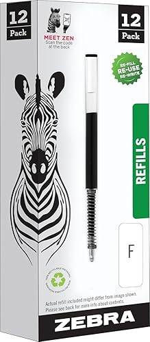 Zebra Pen Recambios - Recambio Zebra F701, recarga Zebra F-301, recarga Zebra F402, F301 Compact y Zebra 301-A - Punta fina de 0.028 in - Tinta