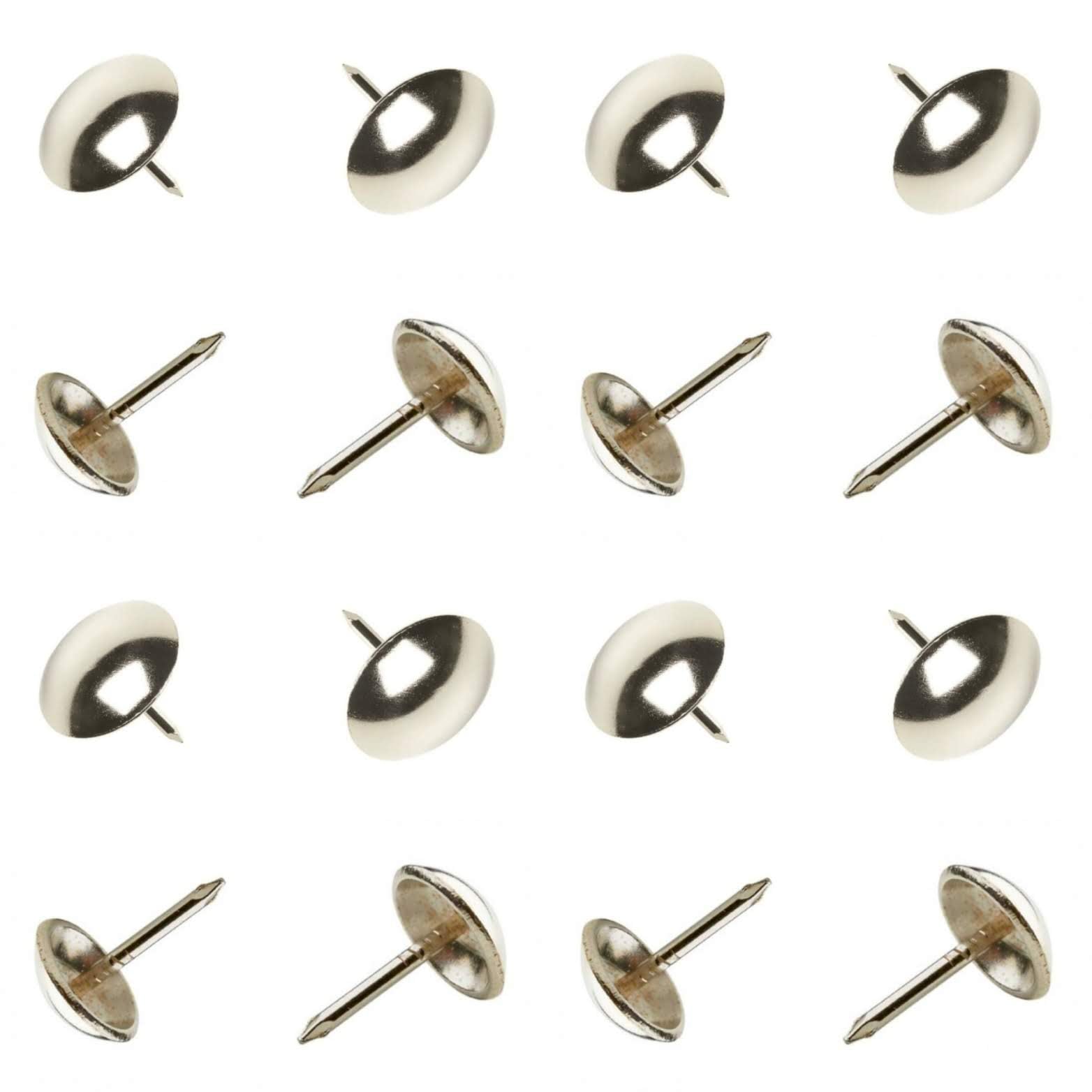 100Pcs Upholstery Nails - Made in Germany - Decorative Premium Furniture Tacks (Nickel Plated, 11m Flat Head)