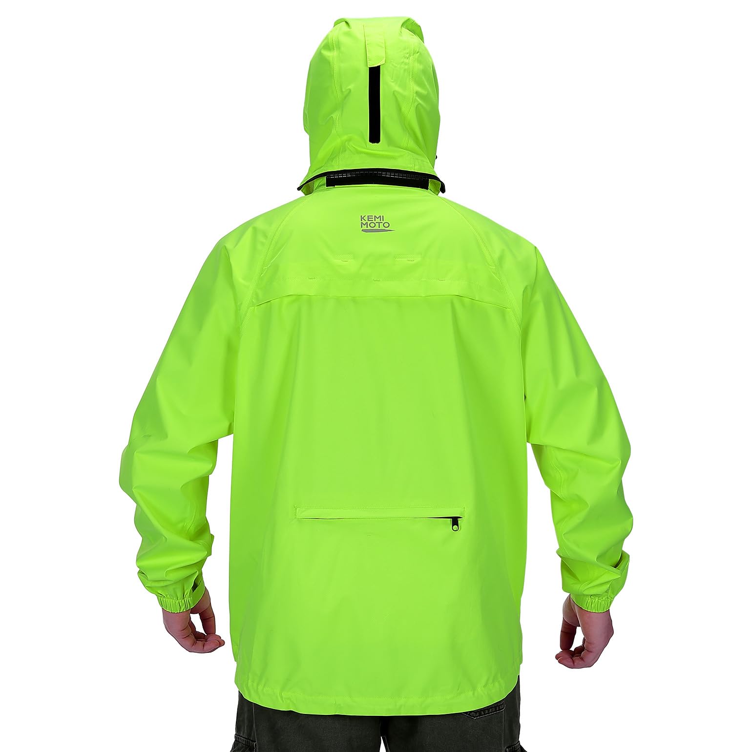 KEMIMOTO Fahrrad Regenjacke Herren, 10.000mm Wasserdicht & 8.000g Atmungsaktiv, Radjacke mit Patentierter 180° Rotations-Kapuze, Doppelter Windleiste, Packbare Regenbekleidung für MTB Rennrad Pendeln