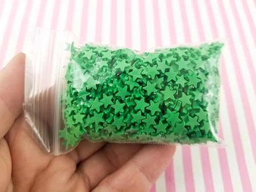 Miniatura 4 de Star Sprinkle Mix gránulos falsos de arcilla polimérica YUN Decoden Funfett Jimmies verde bosque S57 bolsa de 088oz