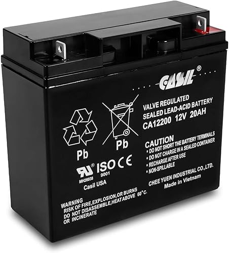 Casil 12V 20AH Batería Sellada Plomo Ácido AGM Recargable Ciclo Profundo Ciclo Tuerca y Perno CA12200