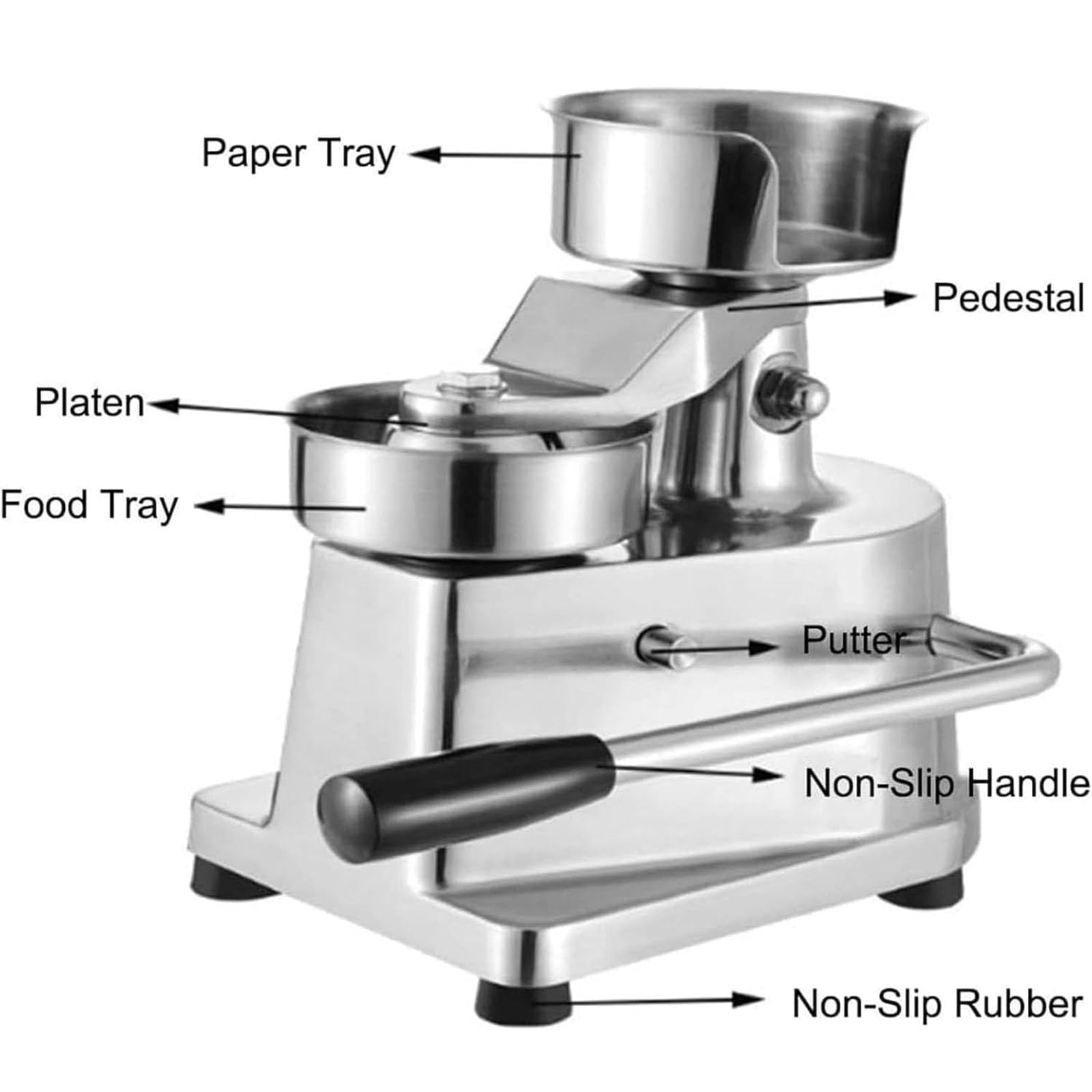 Burger Patty Maker – Robuste Edelstahlpresse für 26,7/12,7/15,2 cm Hamburger-Patties mit 500 Stück Patty Papers – Küchenfleischform-Prozessor