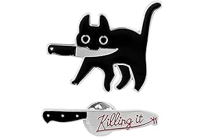 WLLHYF 2PCS Enamel Cat Pin: Purrfectly Stylish Accessory for Kpop Fans and Cat Lovers