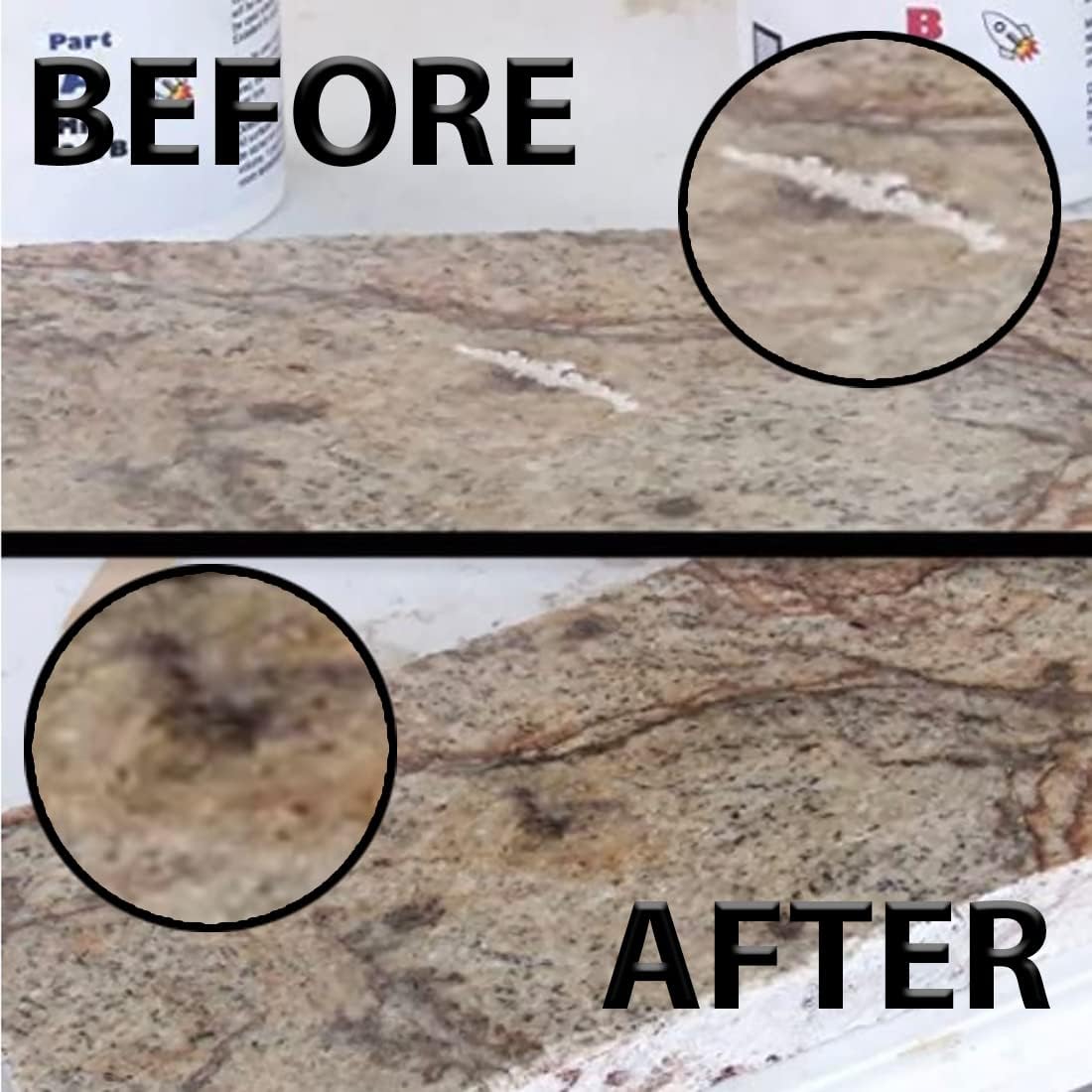 LamLock RocketGel - 25 Minute Stone Epoxy for Granite, Quartz, Marble, Tile - Easily Fix Chips, Fill Cracks, Repair Defects and Restore Countertops and Tile - 