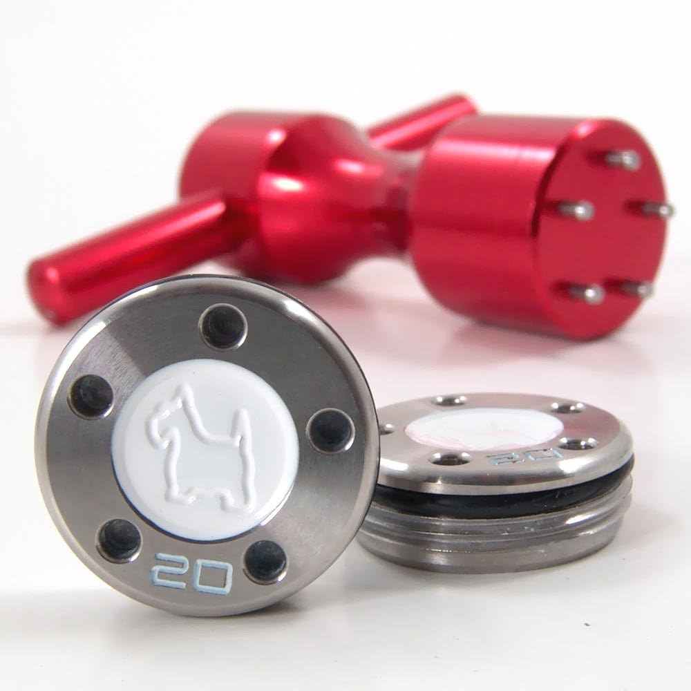 19th Hole Custom Shop 2 of 20g White Scottie Dog Weight for Scotty Cameron Putters with Wrench Tool