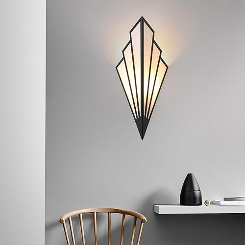 Miniatura 6 de Juego de dos lámparas de pared de estilo moderno, apliques de pared a batería con control remoto, lámpara de iluminación Art Deco inalámbrica para
