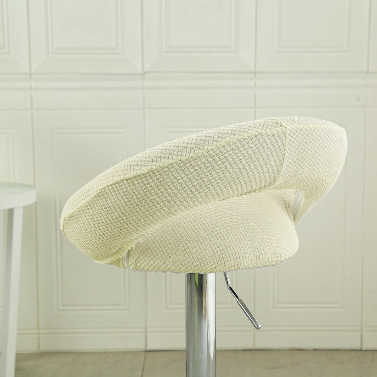Juego de 4/2 fundas elásticas para taburetes de bar, protectores redondos huecos para asiento de respaldo para taburetes de bar giratorios de piel sintética, fundas para sillas de cocina, desayuno