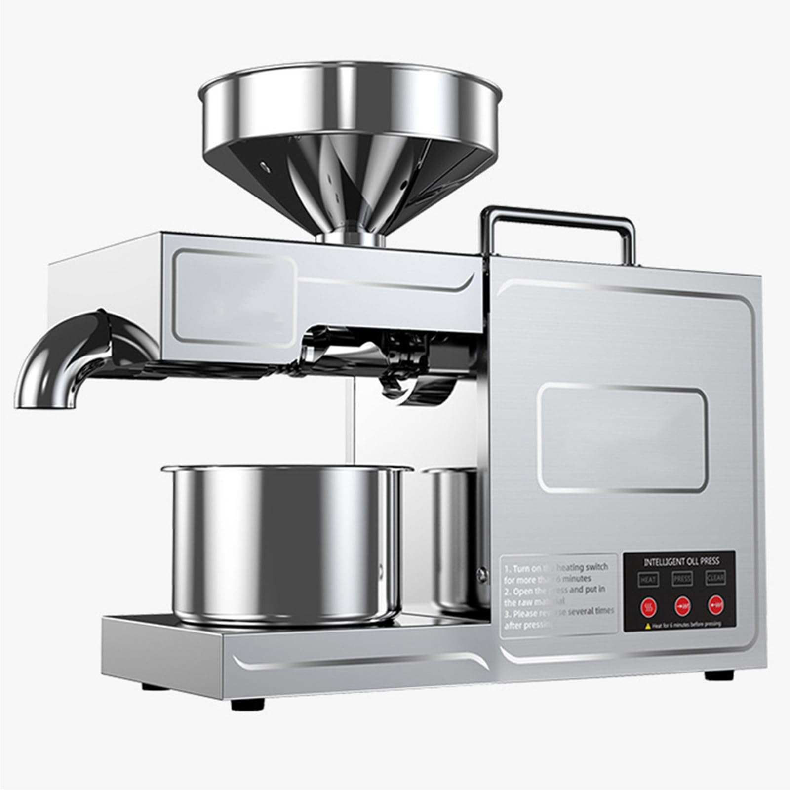 820w Prensa De Aceite Eléctrica, Máquina Automática De Prensa De Aceite Expulsor Doméstica Modos Frío Y En Caliente, con Pantalla Táctil LCD para Cacahuetes, Girasoles, Aceitunas,220V