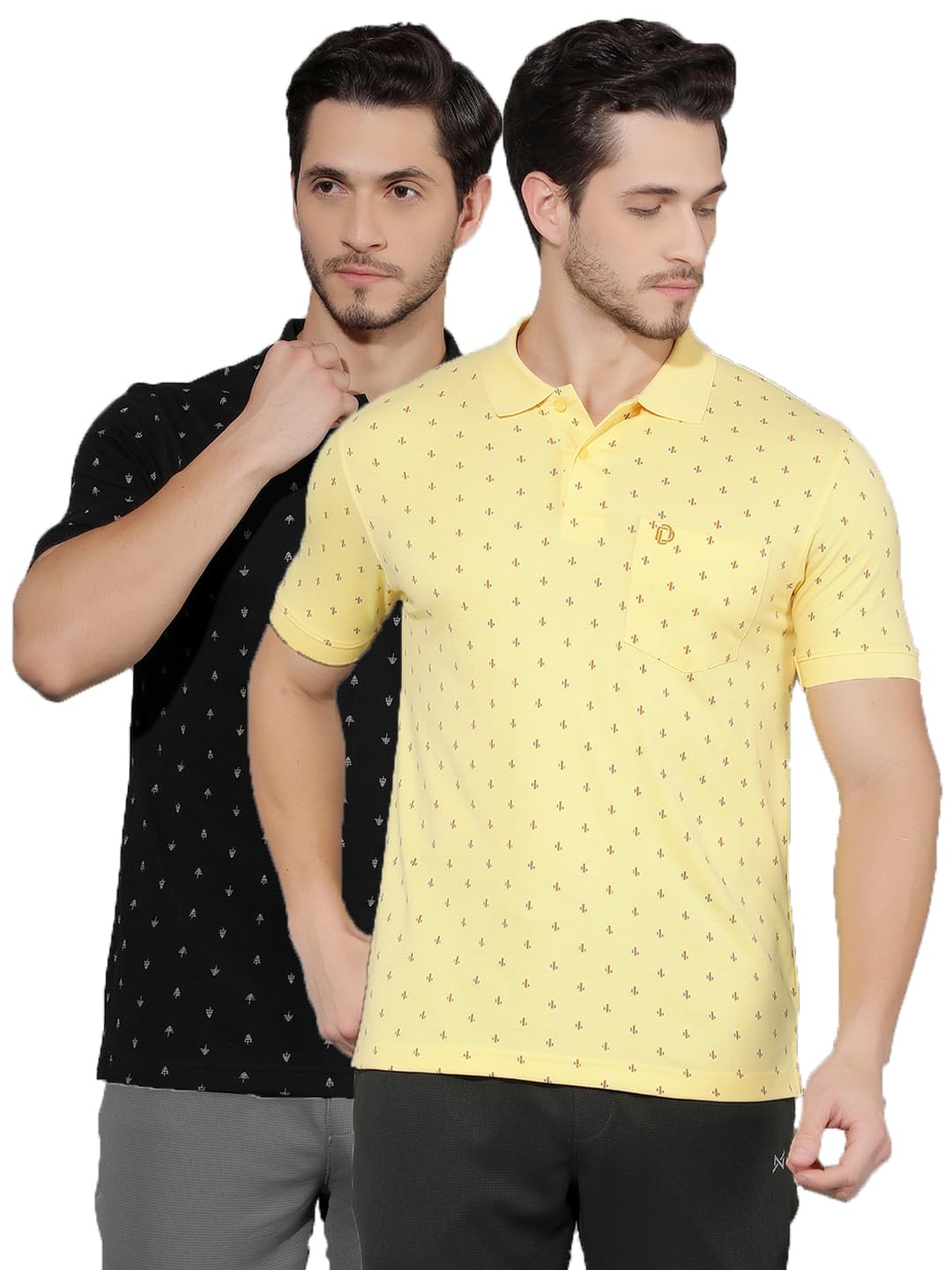 dollar Cotton Rich Fabric Printed Men's Polo T-Shirt | All-Over Prints | Embroidery Logo Branding on Pocket | Wide Array of Attractive Colours & Prints-picture-43
